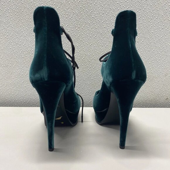 NEW SAINT LAURENT Velluto Master Platform Heels – Women’s Size 8.5 – Emerald - Picture 8 of 10